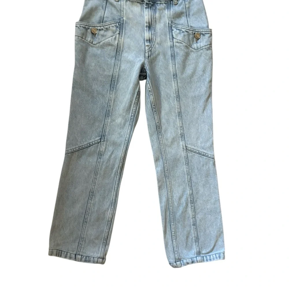 Isabel Etoile Marant Notty Lightwash Denim Cropped Jeans Size FR 34/US XS